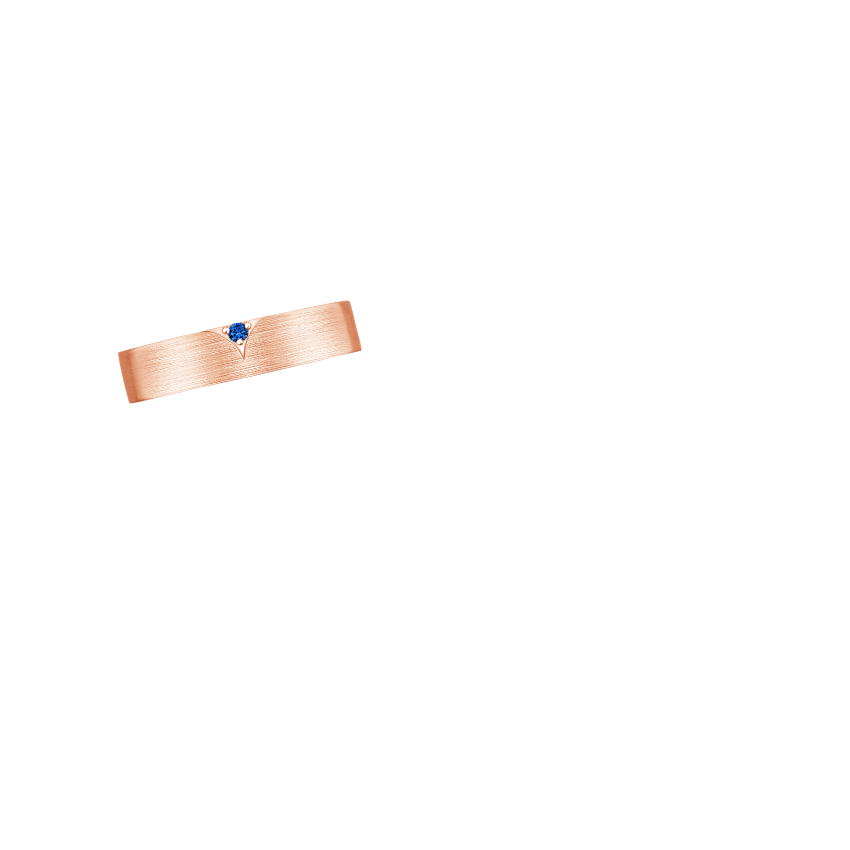 Andreas Sapphire 5mm Wedding Ring Rose Gold 18k Wedding Band