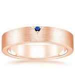 Andreas Sapphire 5mm Wedding Ring Rose Gold 18k Wedding Band