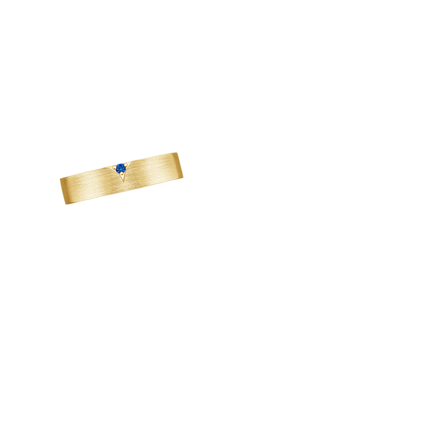 Andreas Sapphire 5mm Wedding Ring Yellow Gold 18k Wedding Band