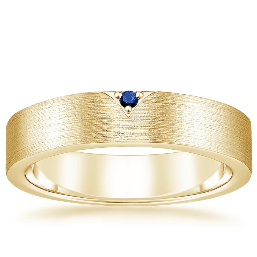 Andreas Sapphire 5mm Wedding Ring Yellow Gold 18k Wedding Band
