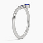Lunette Sapphire and Diamond Contoured Ring Platinum Wedding Band