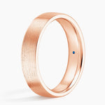 Hidden Lotus Sapphire 5mm Wedding Ring Rose Gold 18k Wedding Band