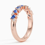 Olivetta Sapphire and Diamond Ring Rose Gold 18k Wedding Band