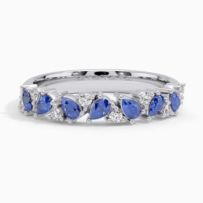 Olivetta Sapphire and Diamond Ring Platinum Wedding Band