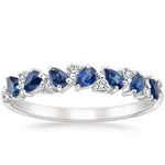 Olivetta Sapphire and Diamond Ring Platinum Wedding Band