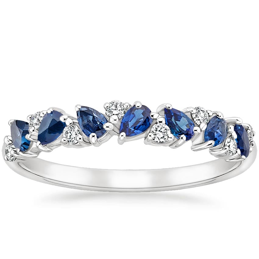 Olivetta Sapphire and Diamond Ring Platinum Wedding Band