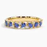 Olivetta Sapphire and Diamond Ring Yellow Gold 18k Wedding Band