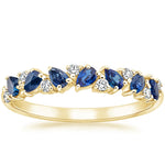 Olivetta Sapphire and Diamond Ring Yellow Gold 18k Wedding Band