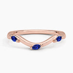 Willow Contour Sapphire Ring Rose Gold 18k Wedding Band