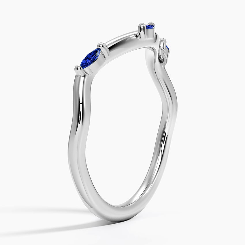 Willow Contour Sapphire Ring Platinum Wedding Band