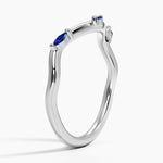 Willow Contour Sapphire Ring Platinum Wedding Band