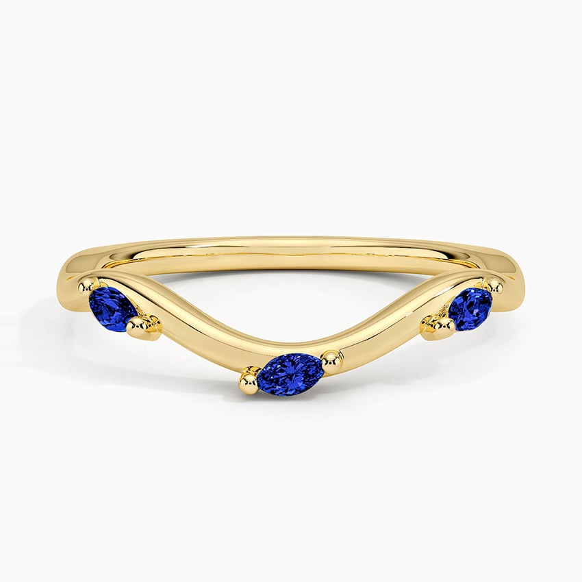 Willow Contour Sapphire Ring Yellow Gold 18k Wedding Band