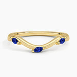 Willow Contour Sapphire Ring Yellow Gold 18k Wedding Band