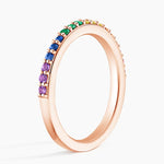 Rainbow Ring Rose Gold 18k Wedding Band