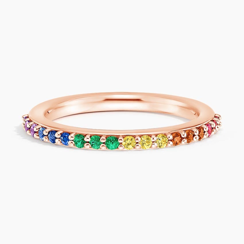 Rainbow Ring Rose Gold 18k Wedding Band