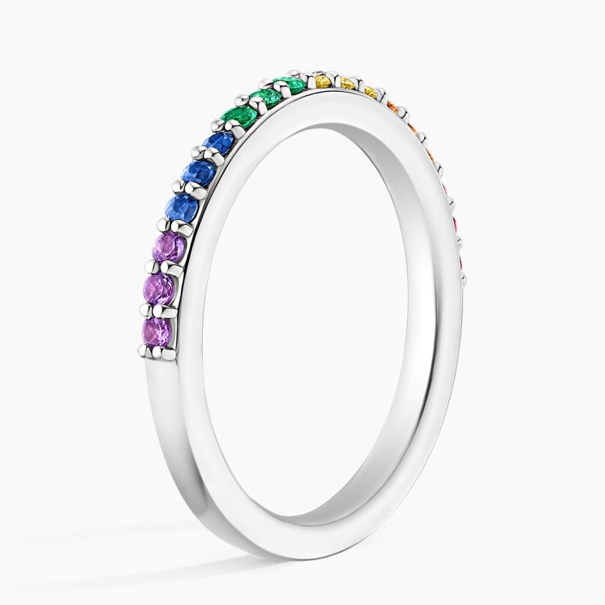 Rainbow Ring Platinum Wedding Band