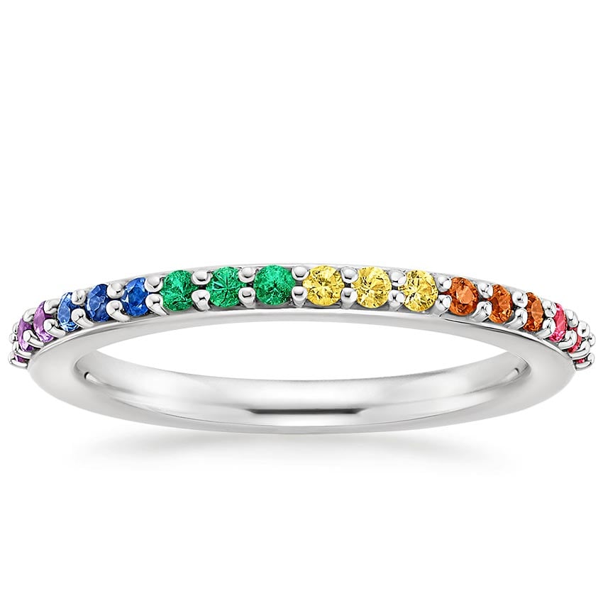 Rainbow Ring Platinum Wedding Band