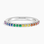 Rainbow Ring Platinum Wedding Band