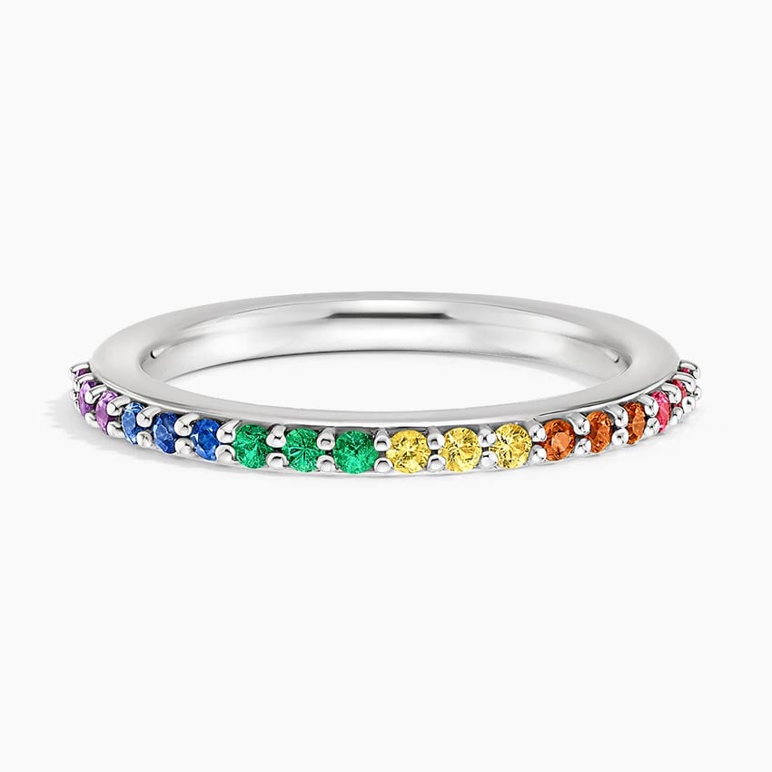 Rainbow Ring Platinum Wedding Band