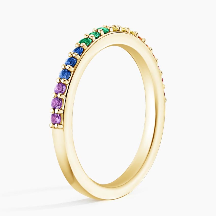 Rainbow Ring Yellow Gold 18k Wedding Band