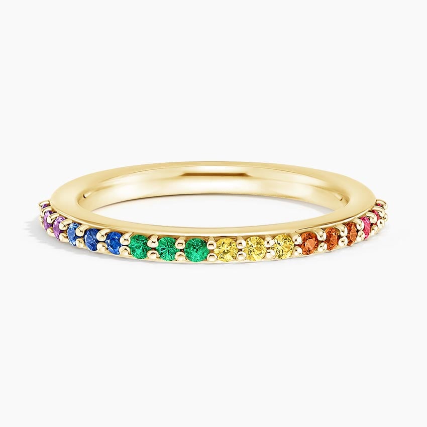 Rainbow Ring Yellow Gold 18k Wedding Band