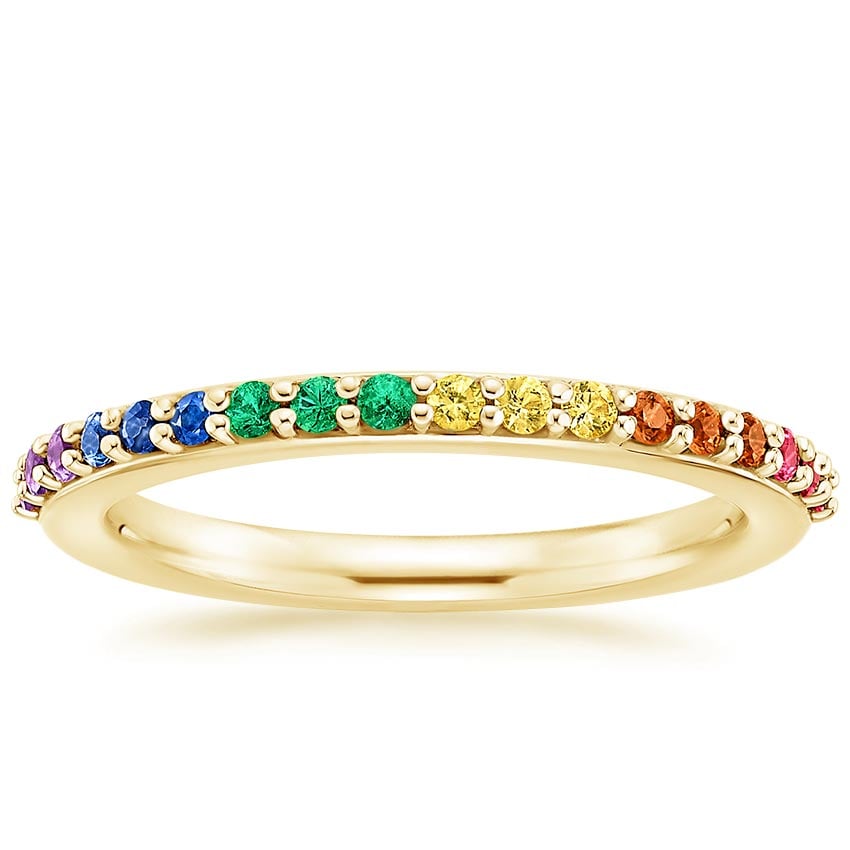 Rainbow Ring Yellow Gold 18k Wedding Band