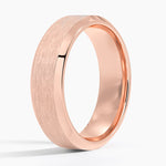 Apollo Beveled Edge Sapphire 6.5mm Wedding Ring Rose Gold 18k Wedding Band