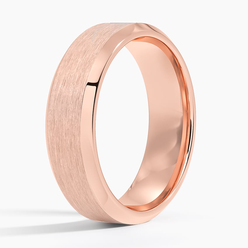 Apollo Beveled Edge Sapphire 6.5mm Wedding Ring Rose Gold 18k Wedding Band