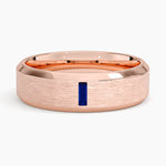 Apollo Beveled Edge Sapphire 6.5mm Wedding Ring Rose Gold 18k Wedding Band