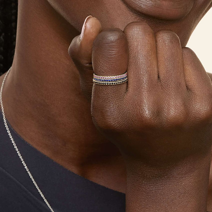 Luxe Ballad Sapphire Ring Yellow Gold 18k Wedding Band
