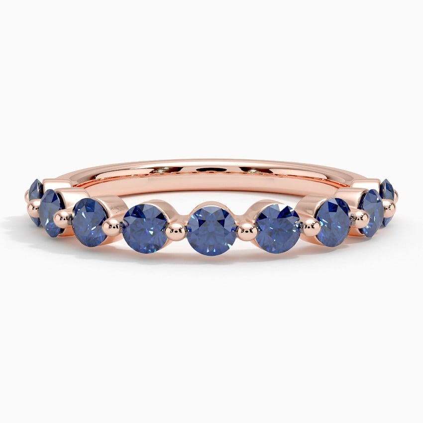 Monaco Sapphire Ring Rose Gold 18k Wedding Band