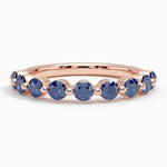 Monaco Sapphire Ring Rose Gold 18k Wedding Band