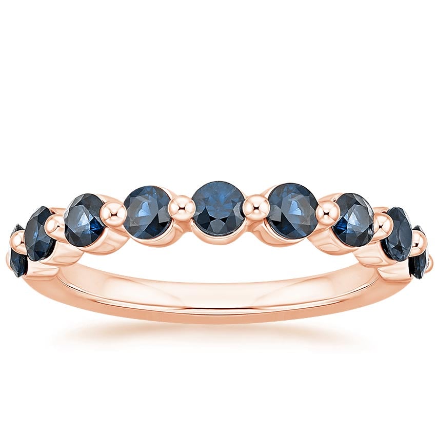 Monaco Sapphire Ring Rose Gold 18k Wedding Band