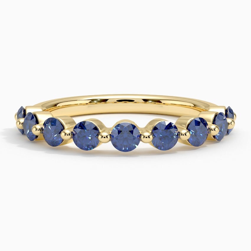 Monaco Sapphire Ring Yellow Gold 18k Wedding Band