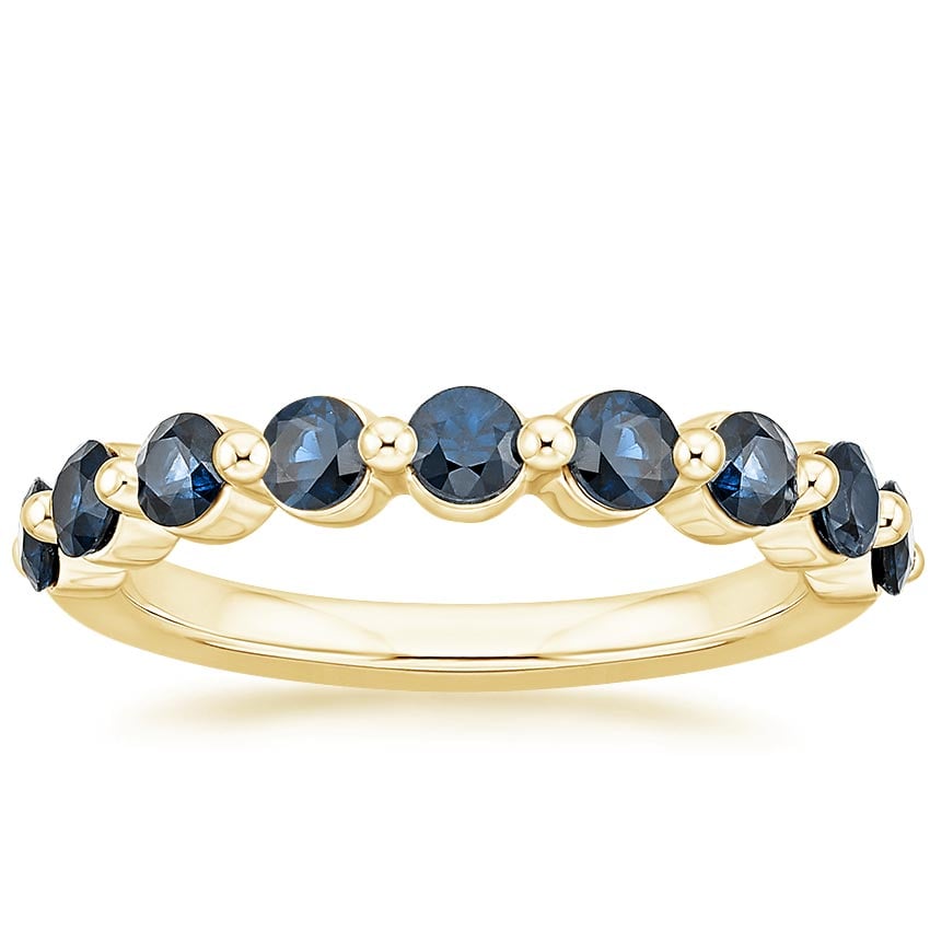 Monaco Sapphire Ring Yellow Gold 18k Wedding Band