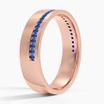 Austin Sapphire 5.5mm Wedding Ring Rose Gold 18k Wedding Band