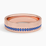 Austin Sapphire 5.5mm Wedding Ring Rose Gold 18k Wedding Band