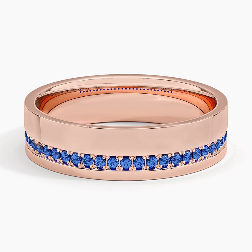 Austin Sapphire 5.5mm Wedding Ring Rose Gold 18k Wedding Band