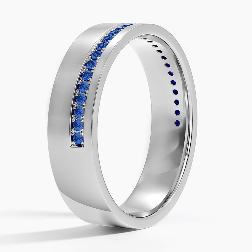 Austin Sapphire 5.5mm Wedding Ring Platinum Wedding Band