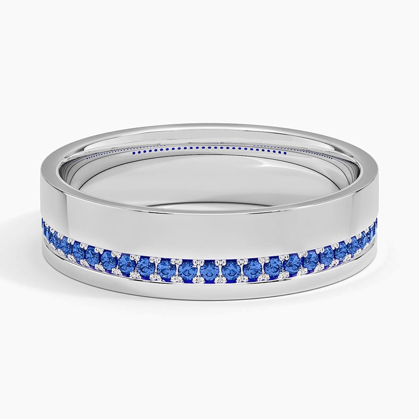 Austin Sapphire 5.5mm Wedding Ring Platinum Wedding Band