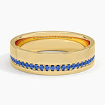 Austin Sapphire 5.5mm Wedding Ring Yellow Gold 18k Wedding Band