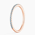Luxe Ballad Swiss Blue Topaz Ring Rose Gold 18k Wedding Band