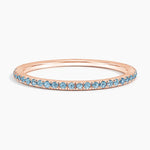Luxe Ballad Swiss Blue Topaz Ring Rose Gold 18k Wedding Band