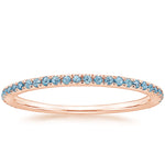 Luxe Ballad Swiss Blue Topaz Ring Rose Gold 18k Wedding Band
