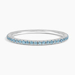 Luxe Ballad Swiss Blue Topaz Ring Platinum Wedding Band