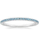 Luxe Ballad Swiss Blue Topaz Ring Platinum Wedding Band