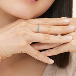 Luxe Ballad Swiss Blue Topaz Ring Yellow Gold 18k Wedding Band