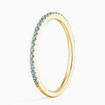 Luxe Ballad Swiss Blue Topaz Ring Yellow Gold 18k Wedding Band