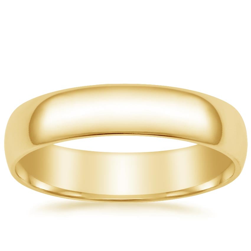 Slim Profile 5mm Wedding Ring Yellow Gold 18k Wedding Band