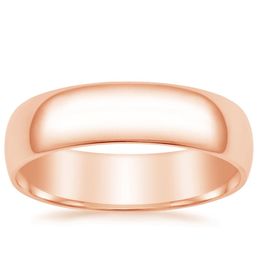 Slim Profile 6mm Wedding Ring Rose Gold 18k Wedding Band